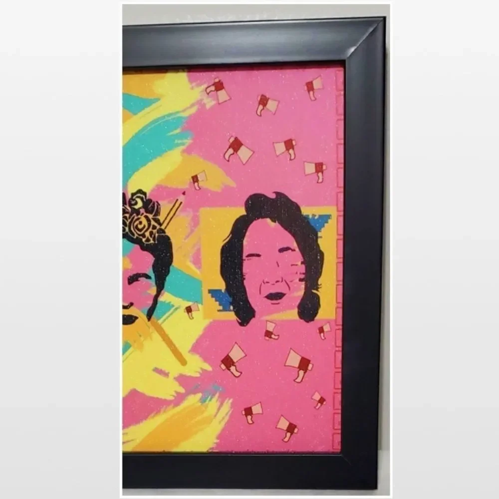 New Wall Art Picture Hispanic Females Bold Multi Colored Framed Women NWT